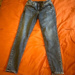 Silver Jeans Dark Blue Suki Skinny Jeans, W27/L27